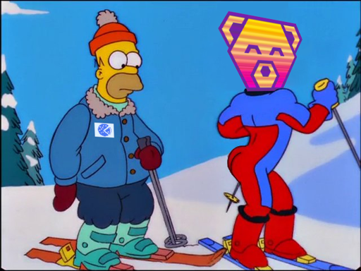 edit of homer simpson lookin at flanders juicy ass except I have depicted hexbear as the sexy flanders and a competing platform as the homer.